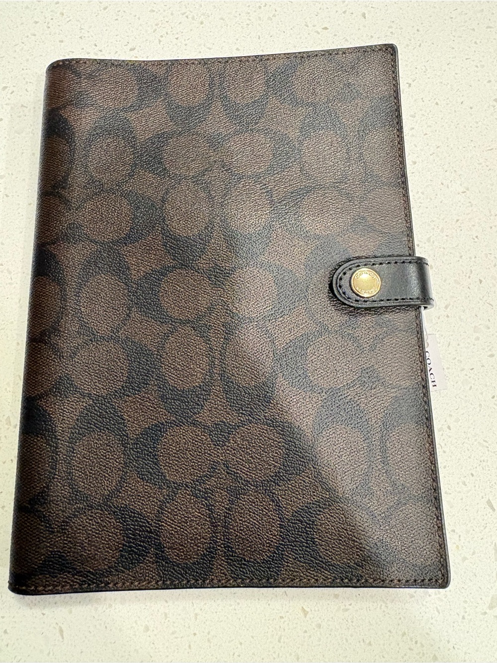 Coach Leather notebook walnut canvas